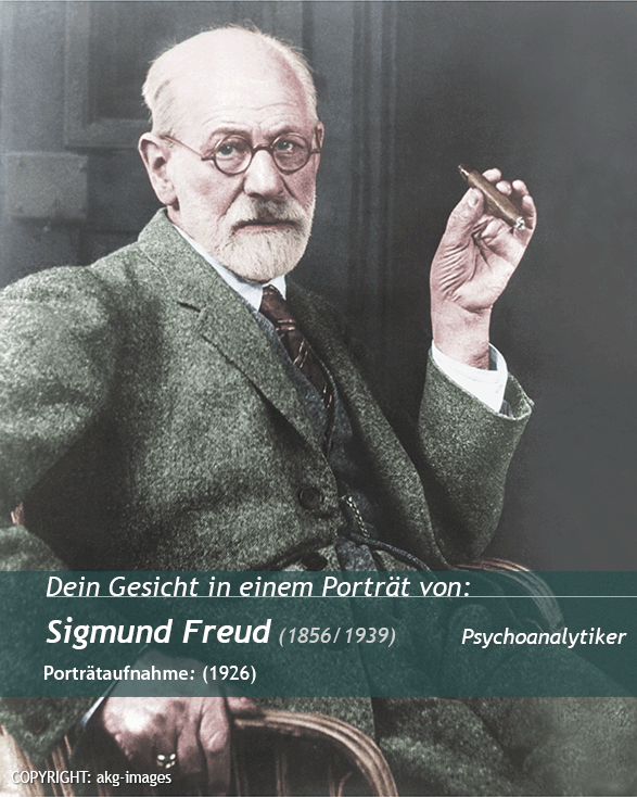 Dein Porträt auf<br>Sigmunf Freud<br>photo Portrait (1926)