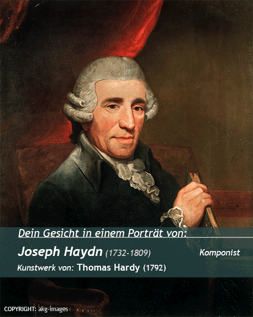 Dein Porträt auf<br>Joseph Haydn Malerei<br>Kunstwerk vonThomas Hardy (1792)