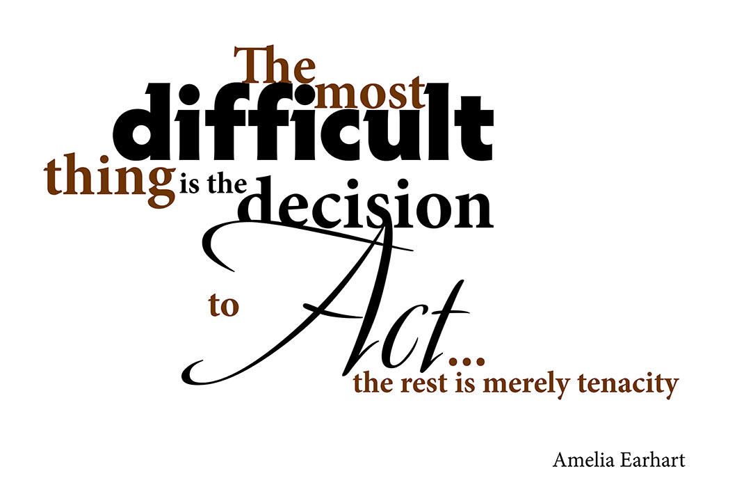 Typografie-Zitat:<br>Leben ist...<br>von Amelia Earhart