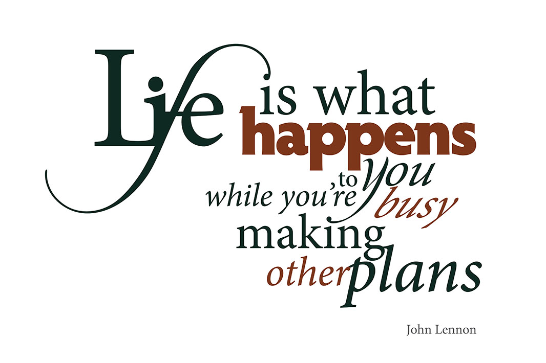 Typography Quote:<br>Life is...<br>by John Lennon
