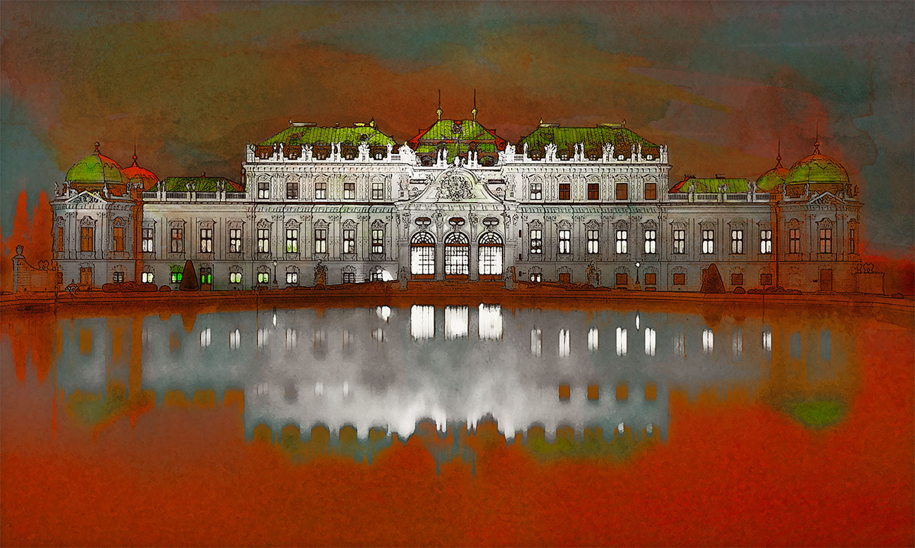 Watercolor/Drawing:<br>Belvedere<br>by Denis Tenev<br>Original is not available