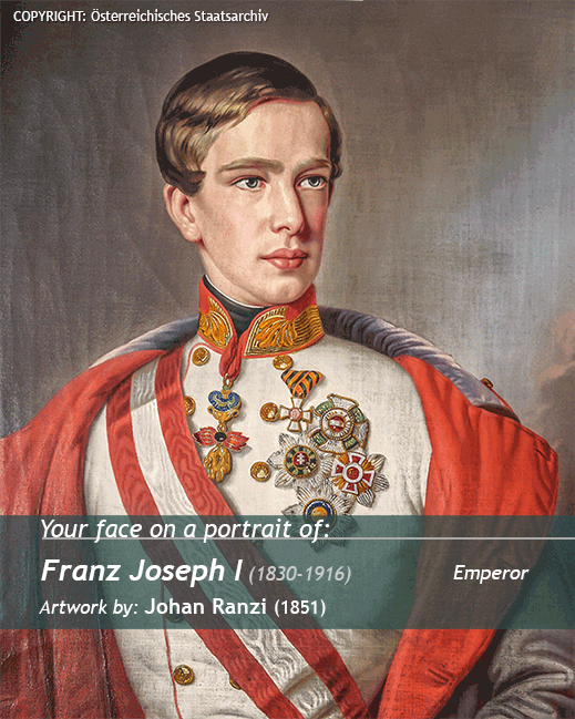 Your portrait on<br>Franz Joseph I painting<br>artwork by Johan Ranzi (1851)